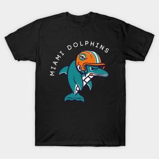 Dolphins Helmet Funny - Miami T-Shirt